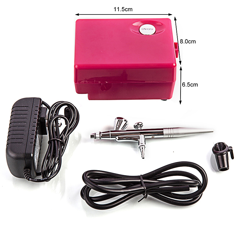 Airbrush Kit With Mini Compressor - Spruzzatore portatile BT16 per trucco per