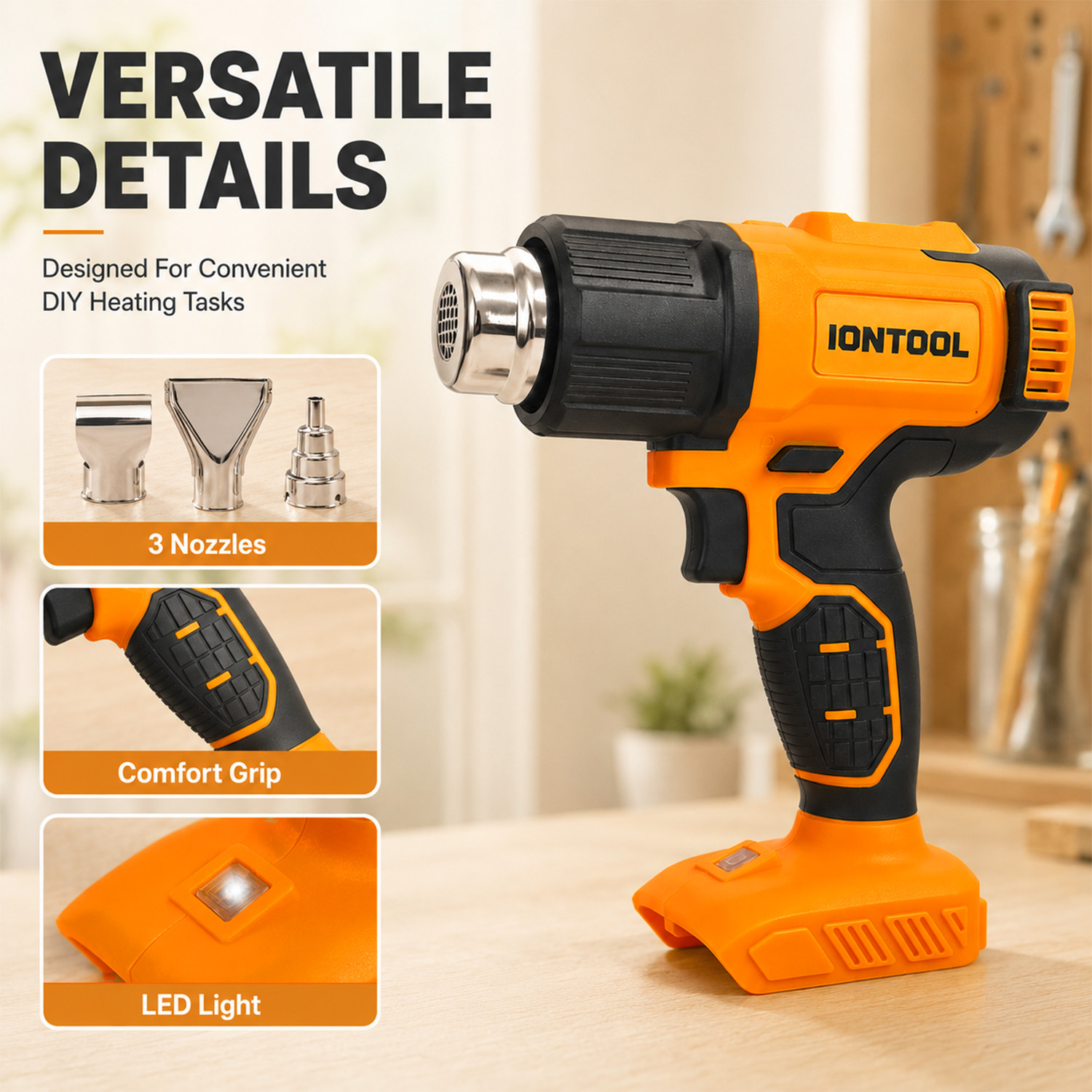 IONTOOL 250/500LPM 550 ℃   Pis - Cordless Heat Gun For Shrink Tubing recensione e prezzo